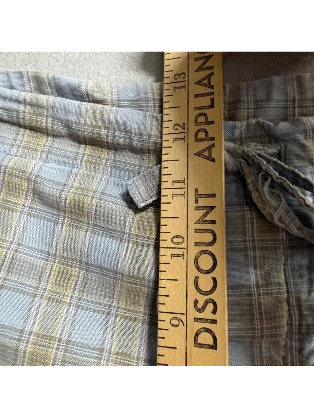 DKNY Mens Plaid Pajama Shorts Large Blue Tan Cotton Drawstring Lounge Sleepwear - Picture 6 of 10